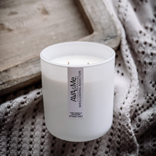 Smouldering Addiction Scented Candle Classic White Collection