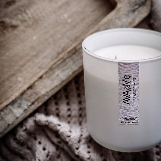 Seaside Mist Scented Candle Classic White Collection